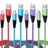 10FT Nylon Braided Micro Charger Cable 4-Pack - Fast Charging Cord for Samsung Galaxy S6 S7 Edge, LG, HTC, Xbox One,
