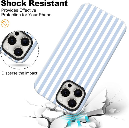 flewfun 13/14 Magnetic for iPhone Case Cute Stripes Phone Case, Shockproof Slim TPU and Hard PC Protective Phone Cover
