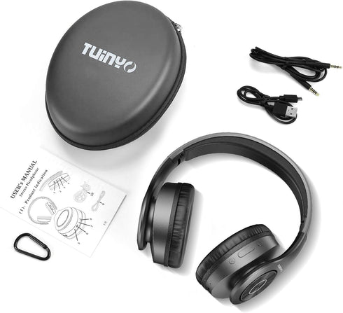 Headsetfor TUINYO Wireless Headphones Over Ear, Bluetooth Headphones with Microphone, Foldable Stereo Wireless Travel