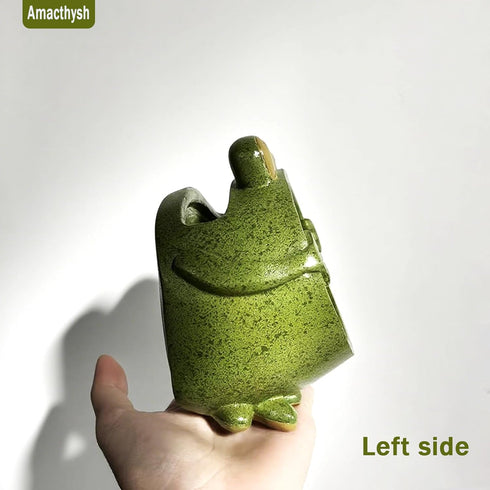 Amacthysh Cell Phone Stand with Sound Amplifier,Frog Amplifying Phone Speaker, Ceramic Desktop Cell Phone Speaker