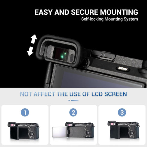 A6700 JJC Soft Eye Cup Eyecup Eyepiece & Metal Thumb Rest Grip for Sony Mirrorless Camera