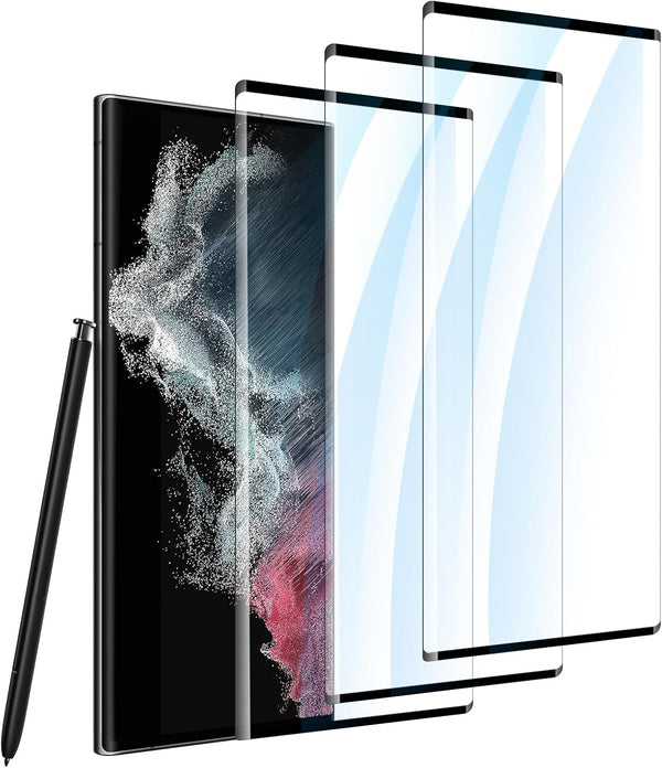 Lyphpe ?3-PACK?Screen Protector for Samsung Galaxy S22 Ultra, Case Friendly, 3D Curved, HD Clear Tempered Glass Film