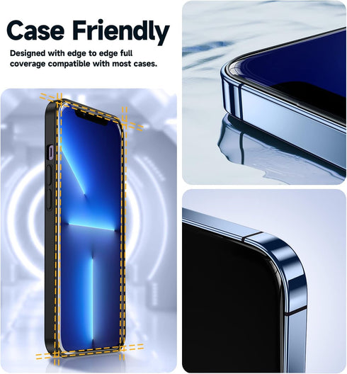 MAGIC JOHN Tempered Glass Screen Protector for iPhone 13 Pro Max/iPhone 14 Plus 6.7" - 2 Pack, Bubble Free, HD Clear,