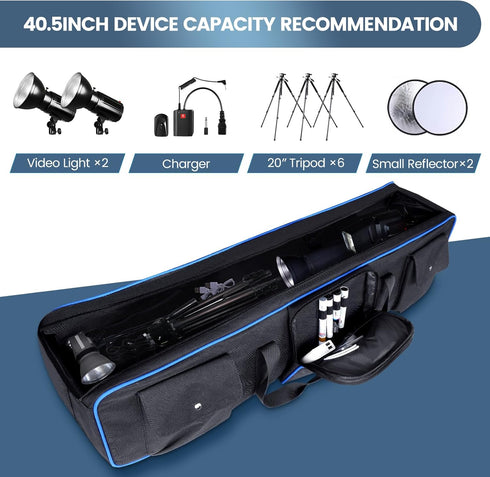 YOREPEK Tripod Carrying Case Bag 40.5", Light Stand Bag with 2 Protective Pads, Photo Studio Equipment Case