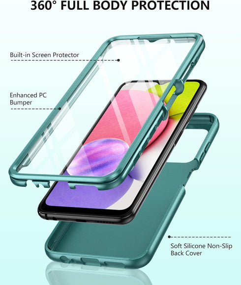 Samsung Galaxy A03s Phone Case: Slim Shockproof Silicone Hybrid Covers, Durable TPU Dual Layer Drop-Proof Cute Cover,