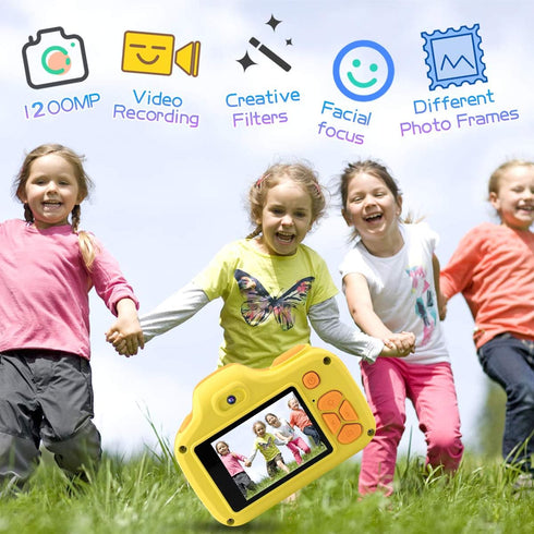 JOYTRIP Kids Camera, 12MP 1080P HD Digital Camera with 32GB SD Card for Boys and Girls 3-9 Years (Yellow)