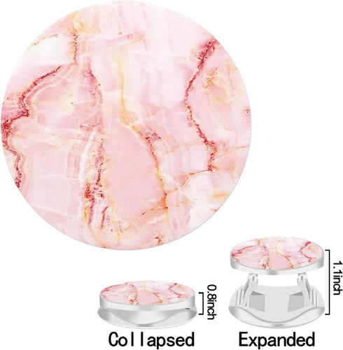 Multi-Function Cell Phone Stand,Rose Gold Pink White Marble Expanding Stand Grip for Smartphones and Tablets (4 Pack)