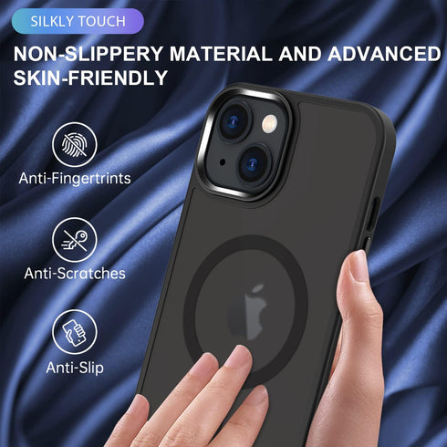 QLTYPRI Magnetic iPhone 12 Case (6.1 inch) Compatible with Wireless Charger, Protective Shockproof Translucent Case -