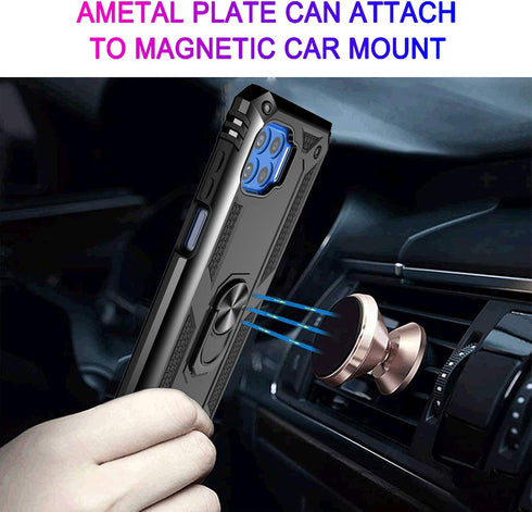Androgate Compatible with Moto One 5G Case - Motorola One 5G UW Case with Tempered Glass Protectors, Shockproof Cover -