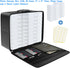 Fireproof Safe Photo Storage Box, 18 Inner Clear Photo Cases, Portable Organizer with Lock and Handle