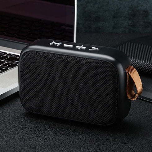 Yoidesu MiniSpeaker with Hand Strap, Subwoofer, Memory Card, Portable Wireless Speaker, Black