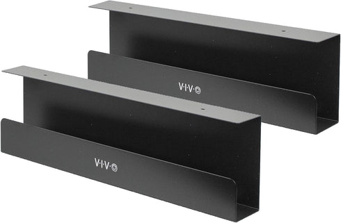 VIVO Under Desk 17 inch Cable Management Trays, Power Strip Holders, Wire Organizers for Office and Home, 2 Pack, Black