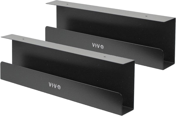 VIVO Under Desk 17 inch Cable Management Trays, Power Strip Holders, Wire Organizers for Office and Home, 2 Pack, Black