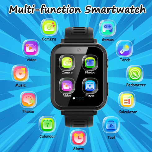 Kids Smart Watch Boys, Game Watch with 24 Games, HD Touch Screen Video Camera for 5-12 Year Olds