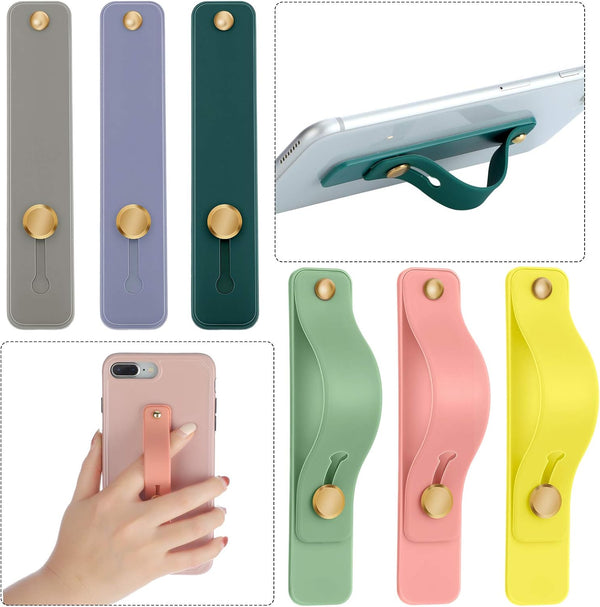 Weewooday 6 Pieces Phone Grip Holder, Telescopic Finger Strap Stand for Most Smartphones in Vibrant Colors