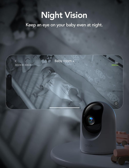 GNCC 2K 2-Way 2.4G Indoor Security Camera, Cameras for Home Security with Motion Detection, Baby/Pet Camera with Phone