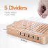 Fastest Charging Station for Multiple Devices, 5 USB Ports Chargers for Apple/AirPods/iPad/Samsung/Android/Tablet,