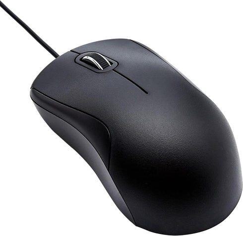 Amazon Basics 3-Button USB Wired Mouse with Precision Scroll Wheel, 1000 DPI, Ergonomic Grip,
