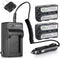 Kastar NP-FM50 Battery 2-Pack and Charger Replacement for Sony DSC-F707, DSC-F828, DSR-PDX10 Cameras