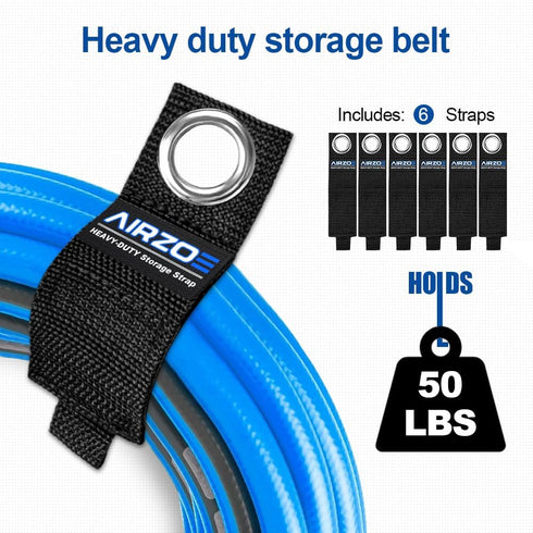 AIRZOE Blue Wool Heavy Duty Storage Cable Straps, 13-inch (6 Pack), Lock Style