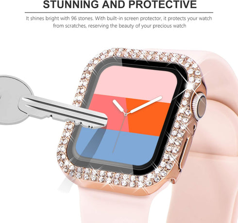 KADES Compatible for Bling Apple Watch Protective Case - Built-in Screen Protector for 40mm iWatch Series SE
