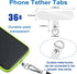 36 Pcs Phone Tether Tab Phone Lanyard Patch Universal Phone Strap Holder Lanyard Replacement Part for Cell Phone Strap Phones Case Safety Lanyard for Smartphones, Without Adhesive (Transparent)