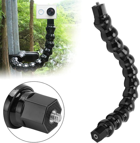 Flexible Camera Mount Arm, 12 Sections Clamp Arm with 1/4in Screw Holes, 11.8 Inches for Action Camera Mounts
