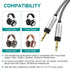 Focal Replacement Cable with 6.35mm Adapter Compatible with Focal Elear Elegia Clear Stellia Celestee Headphones Replacement Audio Cable 4ft