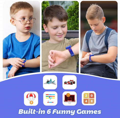 Kids Watch Boys with Camera, Digital Smart Watch Touchscreen with Video, Mp3, Alarm, Pedometer, Games for Age 3-9 Years