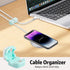 MAWFOZIN 6 Pack Magnetic Cable Clips Cord Organizer Holder, Adhesive Wire Holder Keeper Organizer USB Charging Cable