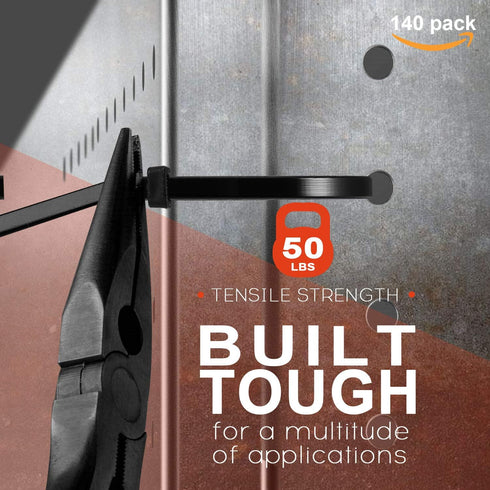 140 Pack 3/4" Zip Tie Adhesive Mounts, Self Adhesive Cable Base Holders with Multi-Purpose Clips