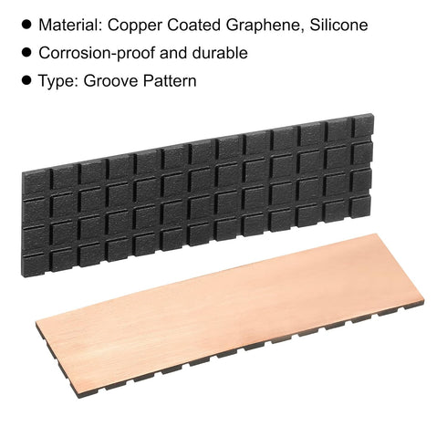 MECCANIXITY Copper Heatsink Coated Graphene 70x20x1.5mm with Thermal Pad for M.2 SSD Computer CPU, Laptop Cooler