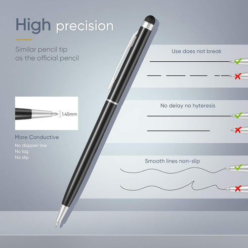 ORIbox 12pcs Stylus Pen Ballpoint Pen, Universal 2 in 1 Capacitive Stylus for iPad, iPhone, Samsung, All Touch Screen