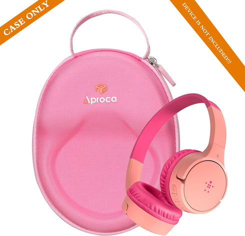 Aproca Pink Hard Storage Case for Belkin SoundForm Mini, Wireless Bluetooth Headphones