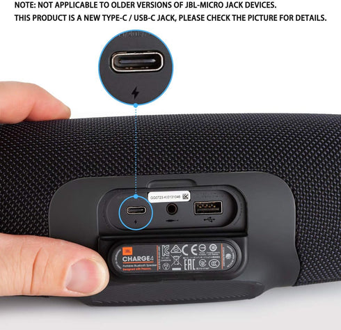 USB Fast Power Charger Cable Compatible with JBL Flip 5, Flip 6, Charge 4, Charge 5, Pulse 4 Wireless Bluetooth Speakers