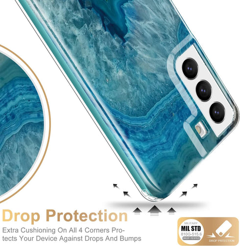 Esdot Compatible with Samsung Galaxy S22 Plus Case, Fashionable Protective Phone Case for Women, Agate Stone