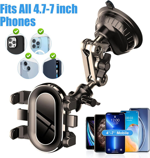MIOLOE 360 Car Phone Mount Video Recording, Universal Rotating Arm Suction Cup Car Phone Holder Vlog Selfie Live