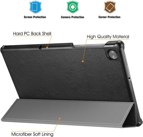 CaseBot Lenovo Tab M10 Plus (2020 2nd Gen) TB-X606F/X606X 10.3" FHD Tablet Case, Slim Shell Stand Cover, Black