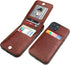 KIHUWEY Wallet Case for iPhone 14, Premium Leather with Credit Card Holder, Flip Magnetic Clasp, Brown