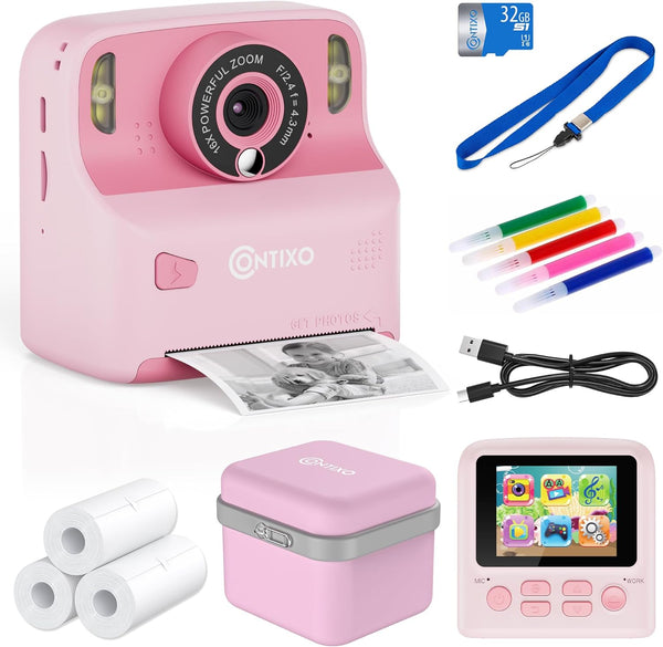 Contixo KC2A Kids Instant Print Camera with 2.4 Screen, 12MP Photo, 1080P Video,