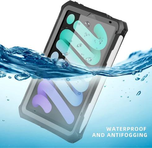 MRUOZRUI Waterproof Case for iPad Mini 6 2021 6th Generation 8.3 Inch, Full Body Heavy Duty Protection with Built-in