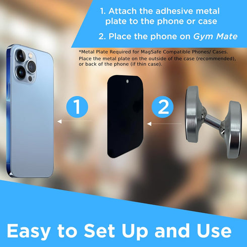 Dual Magnetic Phone Mount & Holder, Attaches Magnetically for Hands-Free Videos, Compact Size