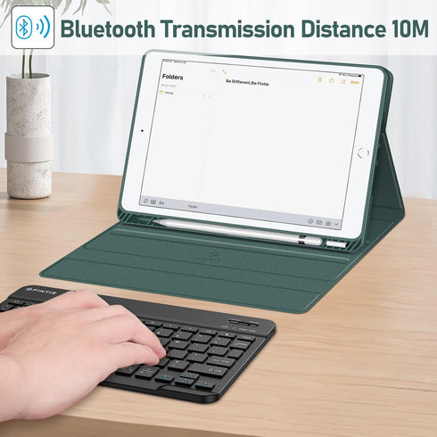 Fintie Keyboard Case for iPad 9th/8th/7th Generation (2021/2020/2019) 10.2 Inch, Midnight Green, Bluetooth Keyboard
