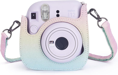 Phetium Instant Mini 12 Camera Protective Case, Compatible with Instax Mini 12 11, PU Leather Bag with Pocket and