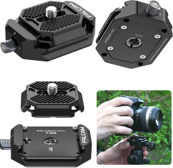 ULANZI F38 Camera Quick Release Plate with 1/4" to 3/8" Screw Thread, Quick Release System QR Plate Camera Tripod Mount