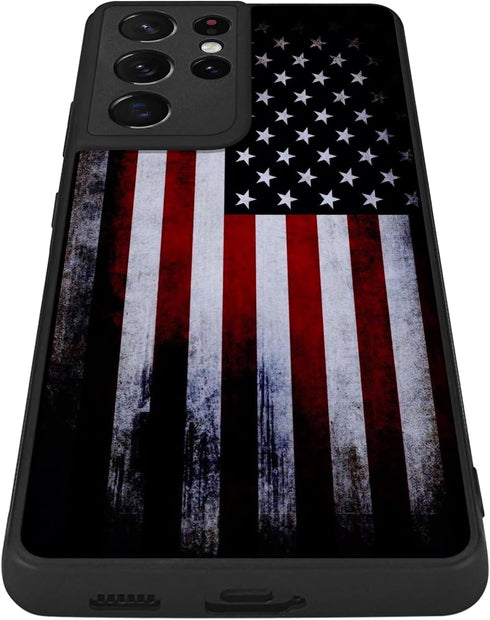 Tnarru Samsung Galaxy S21 Ultra Case - American Flag Pattern, Military-Grade Drop Protection, Anti-Scratch, Shockproof