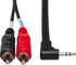 Hosa CMR-203R Right-angle 3.5 mm TRS to Dual RCA Stereo Breakout Cable, 3 Feet