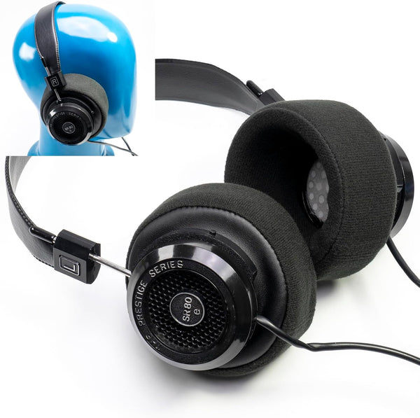 Bowl Shape Over Ear Pads for Grado Headphones SR60 SR80 SR125 SR225 SR325 PS500 PS1000, Warmer Sound Boosted Lows Velour