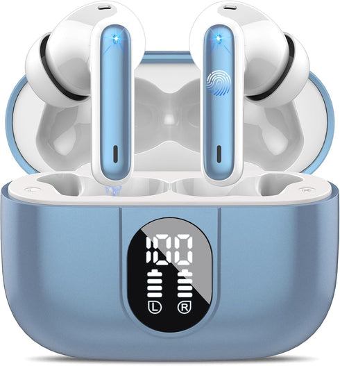 Wireless Earbuds 2024 Bluetooth 5.3 Headphones HiFi Stereo, 40H Playtime, In-Ear Earbud with LED Power Display, IP7