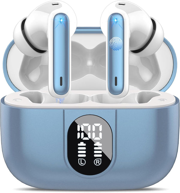 Wireless Earbuds 2024 Bluetooth 5.3 Headphones HiFi Stereo, 40H Playtime, In-Ear Earbud with LED Power Display, IP7